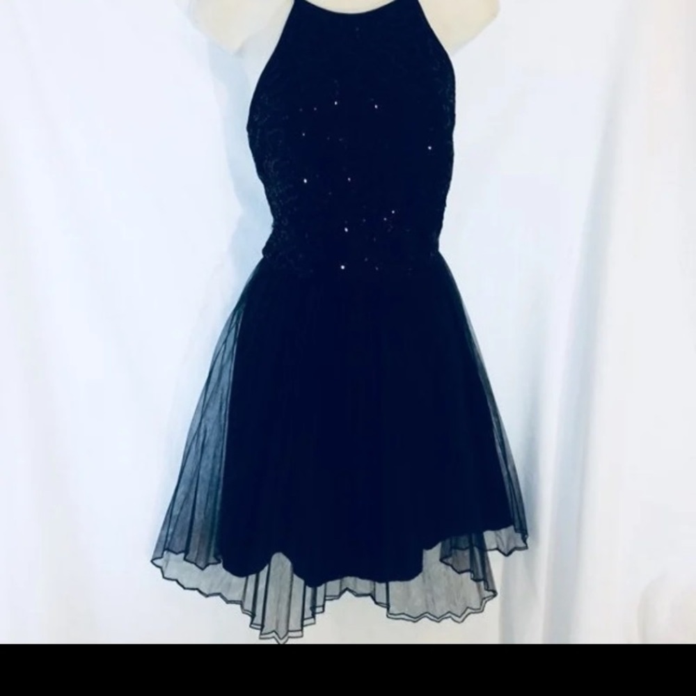 Elegant Black Halter Dress
